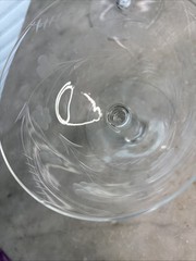 Vintage 50s-60s Cocktail/Champange Coupe Glasses-4. Thin Elegant Etched Glass