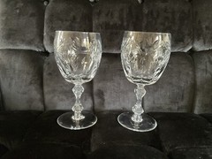 Royal Splendor Tiffin Franciscan Crystal Water Goblets Set of 2 Clear 6 7/8”