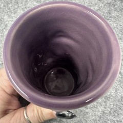 Vintage 2001 Accoutrements Tiki Mug Purple Ceramic 6.5in Barware Polynesian