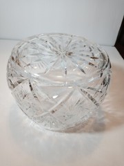 Cut Crystal Bowl Elongated 5″ Tall x 6 1/2″ W x 5 1/2 opening 3.8 lbs Edinburgh