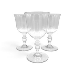 Baccarat Crystal Provence Water Goblet Wine Glass 6-3/8 France 3Pc Set Fleabites