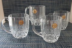 24% Lead Crystal SET OF 4 MUG MADE IN FRANCE NEW WITH TAGS