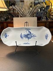 Gorgeous ROYAL COPENHAGEN Blue Flowers Braided Large Sandwich Tray, 14 1/2 in