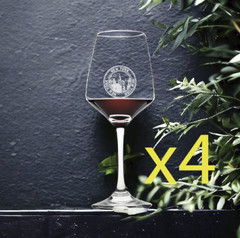 New York City Wine Glasses x4 Premium 12 Oz Personalize Retro Skyline NEW