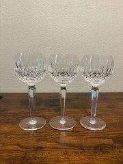 SET(3) VTG Waterford 7 3/8″H Colleen Cut Crystal Hock Wine Glasses Marked