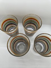 Vintage MCM Libbey Mambo Striped Fiesta 16oz Drinking Glasses – Set of 4