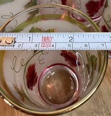 Vintage Libbey Largo Frosted Grapevine Gold Rim Juice Glasses Set of 5