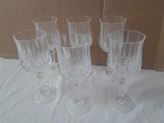 Lot of 6 Crystal Cordial Glasses Etched 3″ Tall