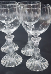 Mikasa Crystal The Ritz Wine Water Glasses 6.5” Ribbed Stem Set Of 8