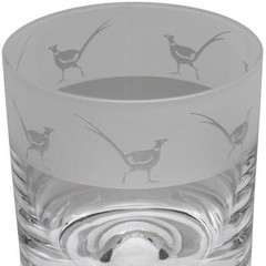 Whiskey Glass Decorated Pheasant Sandblast Animal Drink Tumbler Gift Box Animo