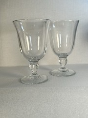 Vintage Clear Twisted Ball Stemmed Water Tea Wine Glass Goblet Drinkware Barware