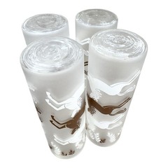 Four Frosted Vintage 1950’s Libbey Cavalcade Jumping Horses Highball Tumblers