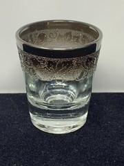 Cool Pair of MCM Dorothy Thorpe Silver Fade Grapes Pattern Shot Glasses