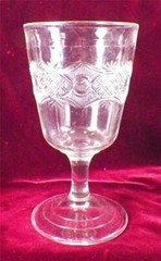 Orient Water Goblet Bryce Bros Buckle and Star EAPG Clear Glass 1877 Small Dent