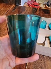 Early NUUTAJARVI NOTSJO KAJ FRANCK 6 Teal Tumblers Set CLEAN Original Box MCM