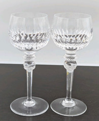 Maribor Hock Wine Crystal Glass Set of 2 Goblets by Royal Gallery 8”