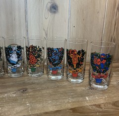 12 Days of Christmas Tumbler Glasses Complete Set 12oz MCM Indiana Glass Vintage