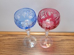 Vintage Nachtmann Bleikristall Crystal Wine Glasses. Set of 2. New Old Stock.