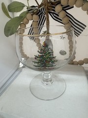 Spode Christmas Tree 5.4 tall 4 inches across the top Goblet wine glass