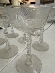 Vintage Libbey Rock Sharpe Arctic Rose Champagne Coupes Set of 6