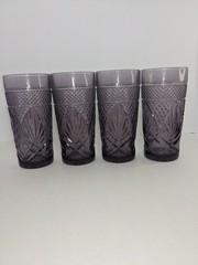 Vintage Cristal D’arques Durand Amethyst Purple Glass Tumblers Set Of 8
