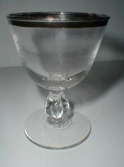 2 Libbey Crystal #3003-15 Platinum Band Glass Liquor Cocktail Goblets_Set of TWO