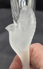 3 Vintage «Wings Clear'» Bird Dove Stem Japan Sasaki Crystal Champagne Flutes