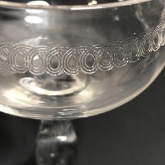 Franciscan Tiffin NEEDLE ETCH Optic Panels Brandy Whisky Glasses 1920s Set of 5