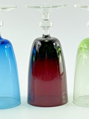 Set of Four Colorful 3oz Stemmed Glasses 4 1/2″ Tall