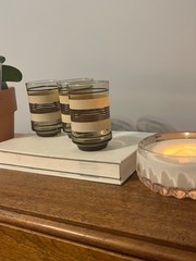 Vintage Libbey Bolero Brown & Tan Stripe Juice Glasses – Set of 3 – MCM