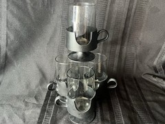 Vintage Set of 4 Corning Glas-Snap Plastic Glass Cups Hot Cold Coffee – 2 Sizes