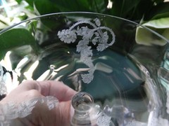 Tiffin Elegant Etched Glass 4 5/8th» Tall Champagne Stem 13643 Princess Pattern