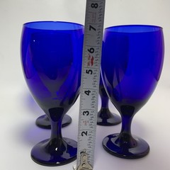 Libbey 16.25 oz Premiere Cobalt Iced Tea Goblet Glasses Set of 4 Open Box