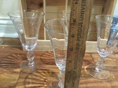 7» trumpet shape Optic Panel water all purpose glass Ball Stem set(s) of four