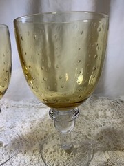Pair Of Pavilion Light Amber Clear Glasses Blown Glass.discontinued