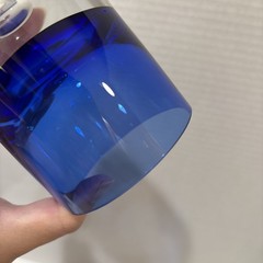 Cobalt Blue Bubble Base Glasses Block Stockholm Set of 2 Crystal Old Fashioned