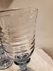 SALE! WAS 20. VTG PR LIBBEY SIRRUS LUSTER BLUE OVER 7IN BEEHIVE RIPPLED BOWL