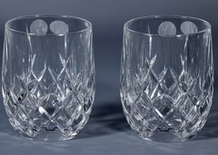 2 BOHEMIA CLEAR European Crystal Barrel DOF Tumbler 11 oz. Glasses #3