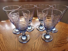 Wine Blue Sirrus Goblets 7″ Libbey – Set of 6 Glasses