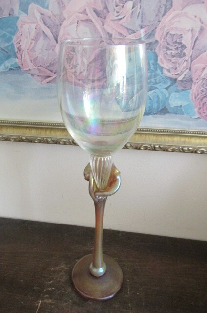 Bri’oni Brioni Fine Hand Made Wine Glass Goblet Red Amber 11 5/8″