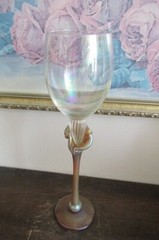 Bri’oni Brioni Fine Hand Made Wine Glass Goblet Red Amber 11 5/8″