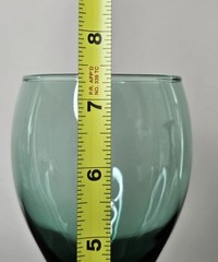 Vintage Libbey Wine Glasses Water Teardrop Goblets Juniper Green Set of 3