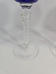 AJKA MARSALA WINE HOCK GLASSES CRYSTAL CLEAR BOHEMIA HUNGARY SET OF 4