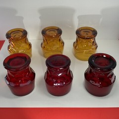 Six vintage mixed a lot Georgian Ruby and gold tumblers glasses MCM