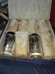 [J9] — NOS Vtg Queen’s Lusterware Ltd. 25th Anniversary Glasses in Original Pkg