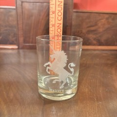 Vintage Unicorn Etched Rocks Glasses Set of 3 Whiskey Old Fashioned Tumblers