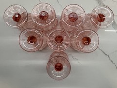 Vintage Franciscan Cabaret Pink #121 Wine Glasses – Set of 8 – UV Selenium Glow