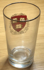 Set Of 8 vtg 1944 HARVARD HIGHBALL Glasses Veritas Crest Silver Rims NOS