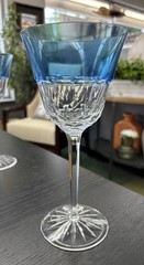 Waterford Glendora blue azure wine goblet, with box, height 9” Pair For $175
