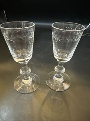 hawkes cut crystal Patricia Set Of 2 Cordial Glasses 4 3/8 In
